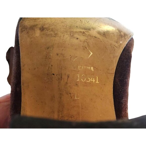 Vintage Newport News Women's Size 6.5 Brown Witch Victorian Suede Heeled Boots - Picture 9 of 10